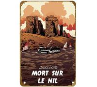 KNIOIL Póster de la película Death on the Nile (1978) con logotipo de la película de metal vintage con logotipo de la familia, club, bar, cafetería, dormitorio, decoración de pared, regalo, 8 x 12
