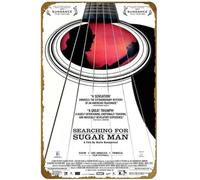 KNIOIL Póster de la película "Searching for Sugar Man", estilo vintage, de metal, con logotipo, club, bar, cafetería, dormitorio, decoración de pared, regalo, 8 x 12 pulgadas