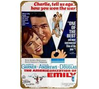 KNIOIL Póster de la película The Americanization of Emily, letrero de metal vintage con logotipo familiar, club, bar, cafetería, dormitorio, decoración de pared, regalo, 8 x 12 pulgadas