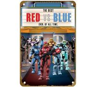 KNIOIL Póster de la película The Best Red vs. Blue. Ever. Of All Time, cartel de metal vintage con logotipo de la familia, club, bar, cafetería, dormitorio, decoración de pared, regalo, 8 x 12