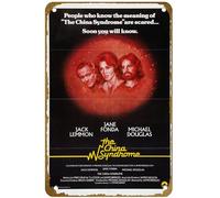 KNIOIL Póster de la película The China Syndrome (#2 de 3) 1979, letrero de metal vintage con logotipo, club familiar, bar, cafetería, dormitorio, decoración de pared, regalo, 8 x 12 pulgadas