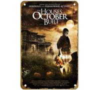 KNIOIL Póster de la película The Houses October Built (2014), póster vintage de metal, letrero de estaño, logotipo, club, bar, cafetería, dormitorio, decoración de pared, regalo, 8 x 12 pulgadas