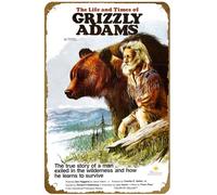 KNIOIL Póster de la película The Life and Times of Grizzly Adams 1974, diseño vintage de metal, con logotipo de la familia, club, bar, cafetería, dormitorio, decoración de pared, regalo, 8 x 12