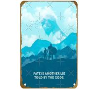 KNIOIL Póster de metal vintage con el logotipo de Fate is Another Lie Told by The Gods, para decoración de pared, regalo de 8 x 12 pulgadas