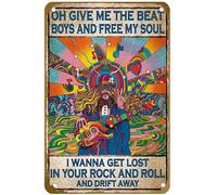 KNIOIL Póster de metal vintage con el logotipo de "Oh Give Me The Beat Boys And Free My Soul I Wanna Lose Myself I Rock And Roll Your You", con logotipo de la familia, club, bar, cafetería, dormitorio