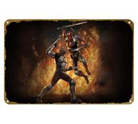 KNIOIL Póster de metal vintage con logotipo de Deathstroke Knights And Dragons 4k, con logotipo de la familia, club, bar, cafetería, dormitorio, decoración de pared, regalo, 8 x 12 pulgadas