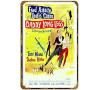 KNIOIL Póster de metal vintage con texto en inglés "Daddy long legs Movie Post" para decoración de pared con logotipo de familia, club, bar, cafetería, dormitorio, regalo de 8 x 12 pulgadas