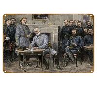 KNIOIL Póster de metal vintage con texto en inglés "General Robert E. Lee Renunciando al ejército confederado a la unión" Ulysses S. Grant, c.1865 Collections, cartel de metal vintage, decoración de