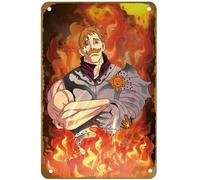 KNIOIL Póster de siete pecados mortales de Escanor The Seven Deadly Poster vintage de metal con el logotipo de la familia, club, bar, cafetería, dormitorio, decoración de pared, regalo, 8 x 12