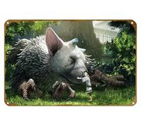 KNIOIL Póster de videojuego, The Last Guardian, Trico (El último guardián), papel pintado HD, póster de metal vintage, con logotipo, club familiar, bar, cafetería, dormitorio, decoración de pared