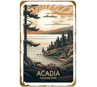 KNIOIL Póster del Parque Nacional de Acadia vintage con logotipo de la familia, club, bar, cafetería, dormitorio, decoración de pared, regalo, 8 x 12 pulgadas