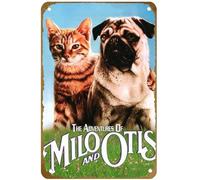 KNIOIL Póster vintage de metal con el logotipo de The Adventures of Milo and Otis (1989), diseño con el logotipo de la familia, club, bar, cafetería, dormitorio, decoración de pared, regalo, 8 x 12