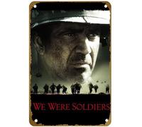 KNIOIL Póster vintage de metal con el logotipo de We Were Soldiers (2002) con logotipo de la familia, club, bar, cafetería, dormitorio, decoración de pared, regalo, 8 x 12 pulgadas