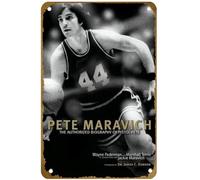 KNIOIL Póster vintage de metal con logotipo de Pete Maravich: The Authorized Biography of Pistol Pete, con logotipo de la familia, club, bar, cafetería, dormitorio, decoración de pared, regalo, 8 x 12