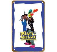 KNIOIL Póster vintage de metal con texto en inglés "Don't Be a Menace to South Central While Drinking Your Juice in the Hood" (1996) con el logotipo de Family Club Bar Cafe Bedroom Art Wall Decor Gift