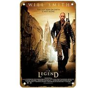 KNIOIL Póster vintage de metal con texto en inglés "I Am Legend (#4 of 15) The last man on Earth is not alone 2007 con el logotipo de la familia, club, bar, cafetería, dormitorio, decoración de pared