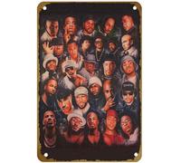 KNIOIL Rap Legends Hip Hop Hall of Fame - Póster de metal vintage con logotipo de la familia, club, bar, cafetería, dormitorio, decoración de pared, regalo, 8 x 12 pulgadas