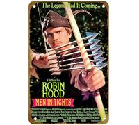 KNIOIL Robin Hood: Men in Tights (1993) Póster vintage de metal con logotipo familiar, club, bar, cafetería, dormitorio, decoración de pared, regalo, 20 x 30 cm