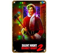 KNIOIL Silent Night, Deadly Night Part 2 (1987) - Póster de película vintage de metal con logotipo familiar, club, bar, cafetería, dormitorio, decoración de pared, regalo, 8 x 12 pulgadas