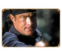 KNIOIL Steven Seagal - Póster de celebridades vintage de metal con logotipo familiar, club, bar, cafetería, dormitorio, decoración de pared, regalo, 8 x 12 pulgadas