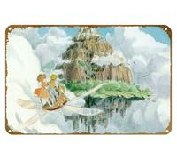 KNIOIL Studio Ghibli Castle in the Sky - Póster de anime vintage de metal con logotipo de la familia, club, bar, cafetería, dormitorio, decoración de pared, regalo, 8 x 12 pulgadas