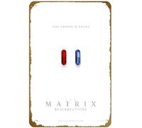 KNIOIL The Matrix: Resurrections 2021 - Póster vintage de metal con logotipo familiar, club, bar, cafetería, dormitorio, decoración de pared, regalo, 8 x 12 pulgadas