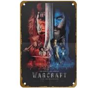 KNIOIL Two Worlds One Home Warcraft - Cartel de metal vintage con logotipo de la familia, club, bar, cafetería, dormitorio, decoración de pared, regalo, 8 x 12 pulgadas