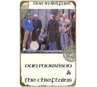 KNIOIL Van Morrison and The Chieftains: Songs of Innocence - Live in Belfast (1988) Póster de película vintage de metal con logotipo de club familiar, bar, cafetería, dormitorio, decoración de pared