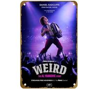 KNIOIL Weird: The Al Yankovic Story (2022) Póster vintage de metal con logotipo de la familia, club, bar, cafetería, dormitorio, decoración de pared, regalo, 8 x 12 pulgadas