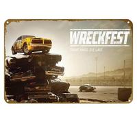 KNIOIL Wreckfest - Póster de metal vintage con logotipo de la familia, club, bar, cafetería, dormitorio, decoración de pared, regalo, 8 x 12 pulgadas