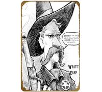 KNIOIL Wyatt Earp People - Póster de metal vintage con logotipo familiar, club, bar, cafetería, dormitorio, decoración de pared, regalo, 8 x 12 pulgadas
