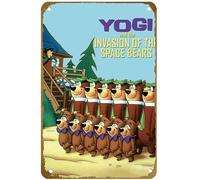 KNIOIL Yogi and the Invasion of the Space Bears - Póster de película vintage de metal con logotipo de la familia, club, bar, cafetería, dormitorio, decoración de pared, regalo, 8 x 12 pulgadas