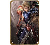 KNIOIL Zero Suit Samus Out of The Varia Suit - Póster de metal vintage con logotipo de la familia, club, bar, cafetería, dormitorio, decoración de pared, regalo, 8 x 12 pulgadas