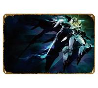 KNIOIL Zone Of The Enders Zoe Sci fi Action Mecha Fighting Game Poster Vintage Metal Tin Sign Logo Family Club Bar Cafe Bedroom Art Wall Decor Gift 20.3x30.5 cm