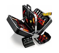 Knipex 00 21 42 Werkzeugkoffer BIG Twin Elektro - Maletín de Herramientas, Negro, ABS, Aluminio, 490 x 210 x 370 mm, con Asa y Cierre, 2 Compartimentos