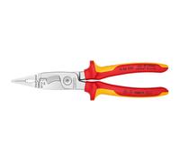 Knipex Alicate para instalaciones eléctricas cromado, aislados con fundas multicomponentes, según norma VDE 200 mm 13 86 200