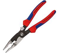 Knipex Alicate para instalaciones eléctricas 13 92 200, 200 mm, mangos multicomponente, negro