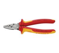 KNIPEX 97 78 180 SB VDE - Alicates de crimpado aislados para manguitos finales, 180 mm