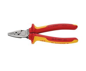 KNIPEX 97 78 180 SB VDE - Alicates de crimpado aislados para manguitos finales, 180 mm
