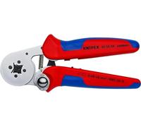 Knipex Alicate autoajustable para crimpar punteras huecas de acceso lateral cromado, con fundas multicomponentes 180 mm 97 55 04