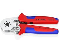 KNIPEX Alicate autoajustable para crimpar punteras huecas de acceso lateral cromado con mangos multicomponente 180 mm, 97 55 14