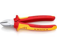 KNIPEX Alicate de corte diagonal con cartulinas autoservicio cromado aislados con fundas multicomponentes, según norma VDE 180 mm, 70 06 180 SB