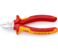 KNIPEX Alicate de corte diagonal con cartulinas autoservicio cromado aislados con fundas multicomponentes, según norma VDE 140 mm, 70 06 140 SB