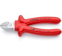 KNIPEX Alicate de corte diagonal cromado aislados por inmersión en plástico reforzado, según norma VDE 160 mm, 70 07 160