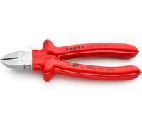Knipex Alicate de corte diagonal cromado, aislados por inmersión en plástico reforzado, según norma VDE 180 mm 70 07 180