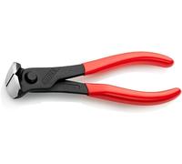 Knipex Alicate de corte frontal negro atramentado, recubiertos de plástico 160 mm (cartulina autoservicio/blíster) 68 01 160 SB