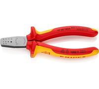 Knipex Alicate para crimpar punteras huecas aislados con fundas multicomponentes, según norma VDE 145 mm 97 68 145 A