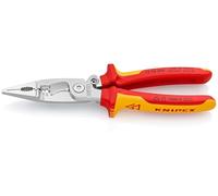 KNIPEX Alicate para instalaciones eléctricas cromado aislados con fundas multicomponentes, según norma VDE 200 mm, 13 96 200
