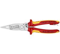 Knipex Alicate para instalaciones eléctricas cromado, homologado por VDE; integrada para colocar una protección anticaída 200 mm (cartulina autoservicio/blíster) 13 96 200 T BK