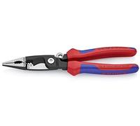 Knipex Alicate para instalaciones eléctricas 13 92 200, 200 mm, mangos multicomponente, negro